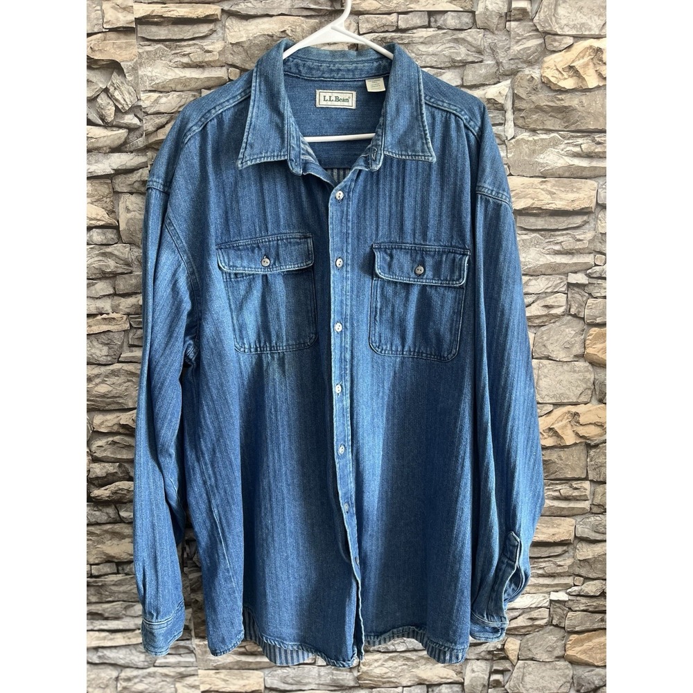 Vintage L.L. Bean Men's Sz XXL Denim Long Sleeve Button Down